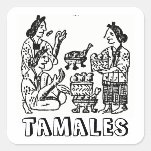 Pegatina Cuadrada Tamales (Código Florentino, siglo XVI)