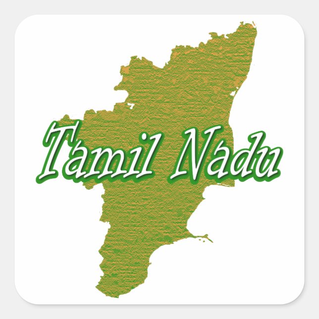 Pegatina Cuadrada Tamil Nadu (Anverso)