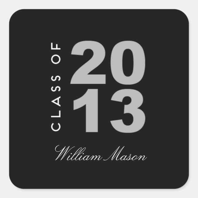 Pegatina Cuadrada Tan Orgullosa Graduación Favorece A Los Pegatinas (Anverso)