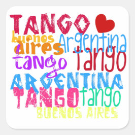 Pegatina Cuadrada Tango de Buenos Aires