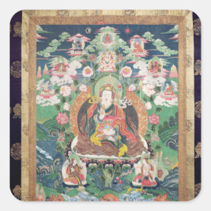 Pegatina Cuadrada Tanka de Padmasambhava, ANUNCIO c.749