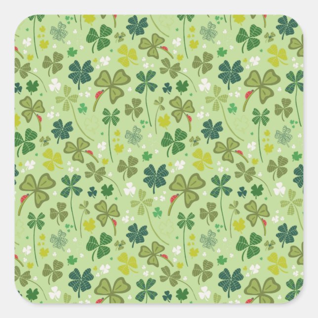Pegatina Cuadrada Tantos Shamrock (Anverso)