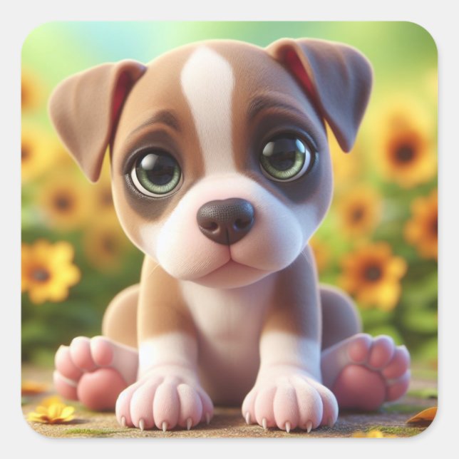 Pegatina Cuadrada Tanya (Anverso)