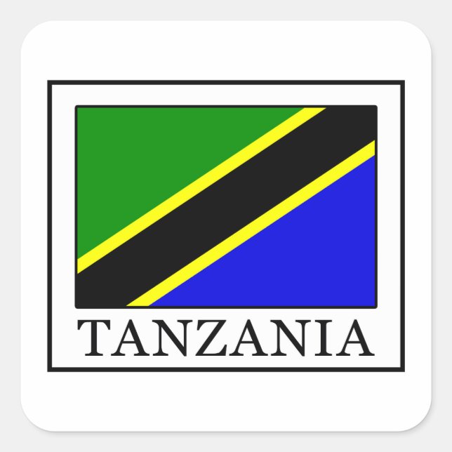 Pegatina Cuadrada Tanzania (Anverso)
