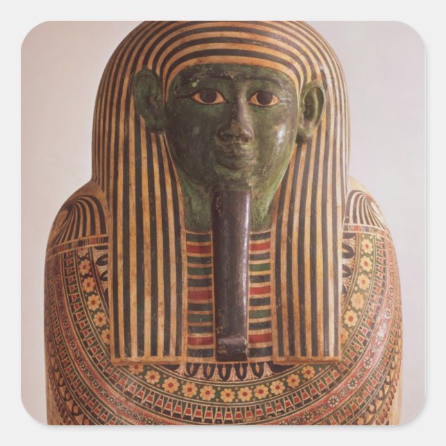 Pegatina Cuadrada Tapa exterior del sarcófago de Psametik I (664-61) (Anverso)