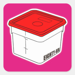 Pegatina Cuadrada Tapa roja