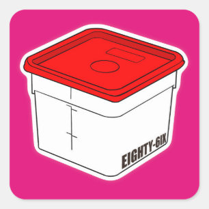 Pegatina Cuadrada Tapa roja