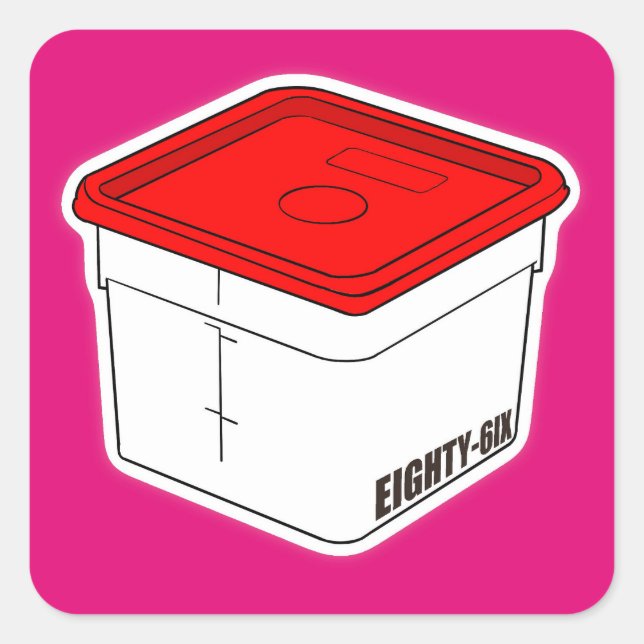 Pegatina Cuadrada Tapa roja (Anverso)