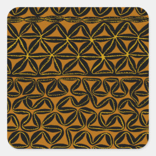 Pegatina Cuadrada Tapa Tribal Tropical de los Mares del Sur