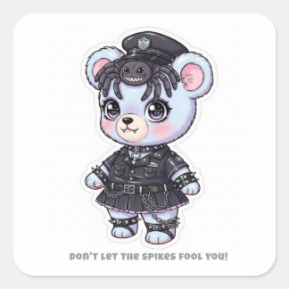 Pegatina Cuadrada Tarantula Police Bear - Spiky Accessories & Cute