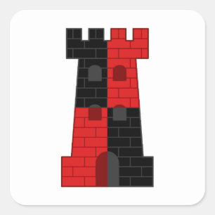 Pegatina Cuadrada Tarjeta de área de la torre solitaria de SCA
