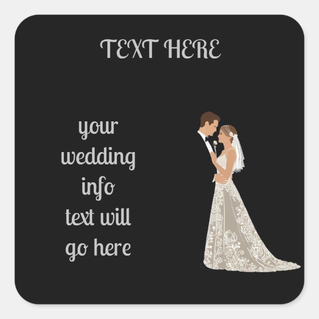 Pegatina Cuadrada Tarjeta de fecha plana (Anverso)