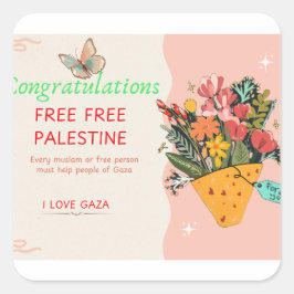 Pegatina Cuadrada Tarjeta de felicitaciones