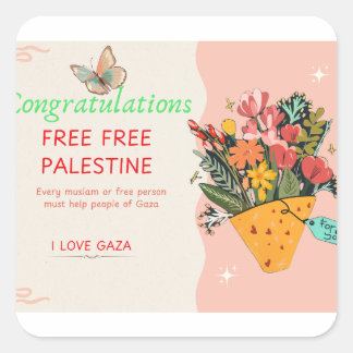 Pegatina Cuadrada Tarjeta de felicitaciones