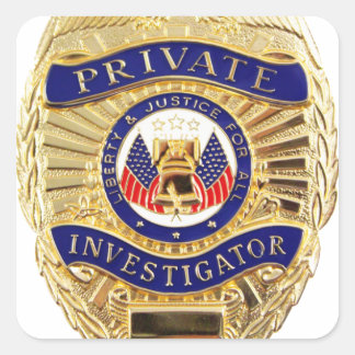 Pegatina Cuadrada Tarjeta de Investigador Privado