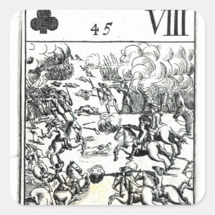 Pegatina Cuadrada Tarjeta de juego que representa la gloriosa victor