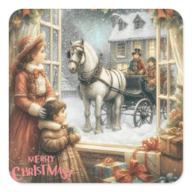 Tarjeta de Navidad Rústica Victoriana