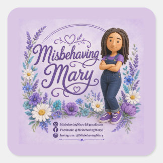 Pegatina Cuadrada Tarjeta de perfil de Mary descarada