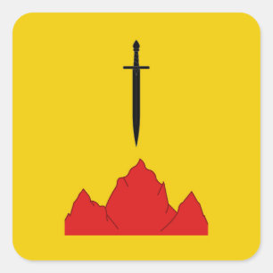 Pegatina Cuadrada Tarjeta de población de SCA Isenfir