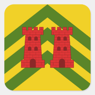 Pegatina Cuadrada Tarjeta de población SCA Cloondara