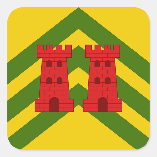 Pegatina Cuadrada Tarjeta de población SCA Cloondara (Anverso)