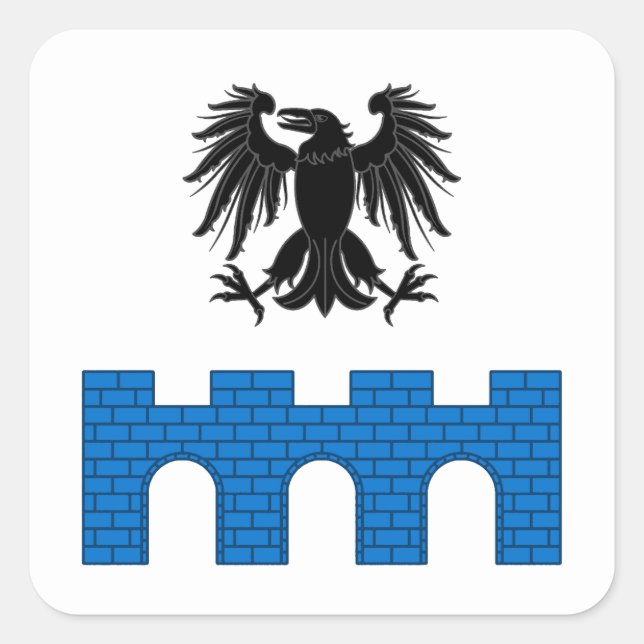 Pegatina Cuadrada Tarjeta de población SCA Ravensbridge (Anverso)