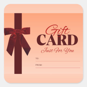 Pegatina Cuadrada Tarjeta de regalo solo para ti - Tarjeta de agrade