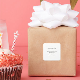 Pegatina Cuadrada Tarjeta de revelación de bebé personalizado