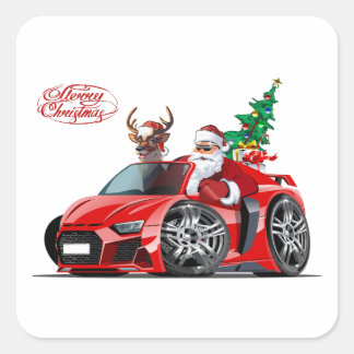 Pegatina Cuadrada Tarjeta de saludo de navidades con carta de Navida