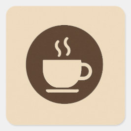 Pegatina Cuadrada Tarjeta de visita y fidelidad de cafetería moderna