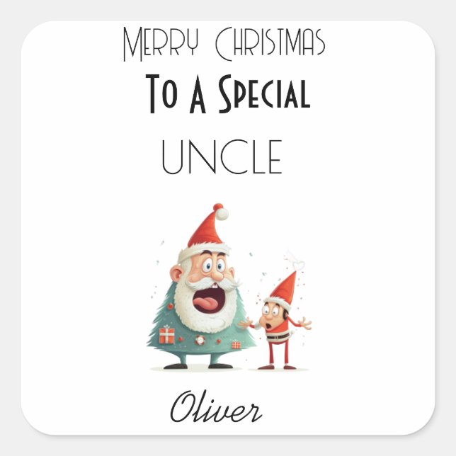 Pegatina Cuadrada Tarjeta personalizada para la persona querida (Anverso)