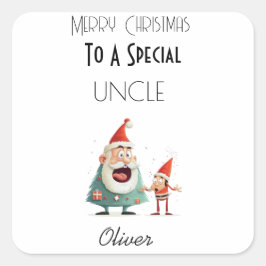 Pegatina Cuadrada Tarjeta personalizada para la persona querida