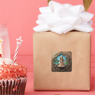 Pegatina Cuadrada Tarjeta violinista encantadora