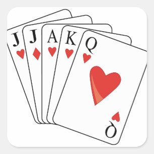 Pegatina Cuadrada Tarjetas de reproducción Euchre