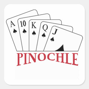 Pegatina Cuadrada Tarjetas Pinochle