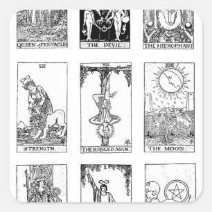 Pegatina Cuadrada tarot antiguo