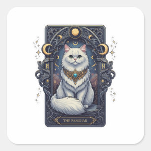 Pegatina Cuadrada Tarot Persian - El conocido gato de Halloween
