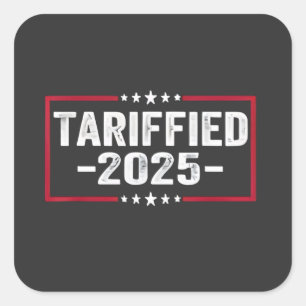 Pegatina Cuadrada Tarrifs políticos estadounidenses de 2025