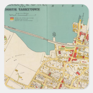 Pegatina Cuadrada Tarrytown, N Tarrytown