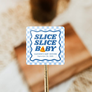 Pegatina Cuadrada Tarta Tarta Bebe Fiesta de Bebe Pizza