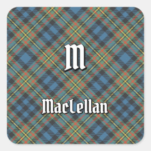 Pegatina Cuadrada Tartan Antiguo del Clan MacLellan