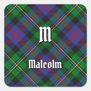Pegatina Cuadrada Tartan del Clan Malcolm