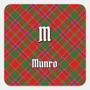Pegatina Cuadrada Tartan del Clan Munro
