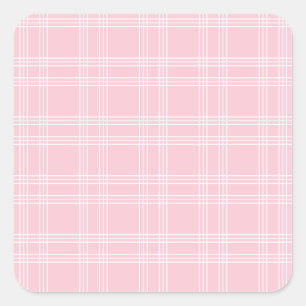 Pegatina Cuadrada Tartán rosado