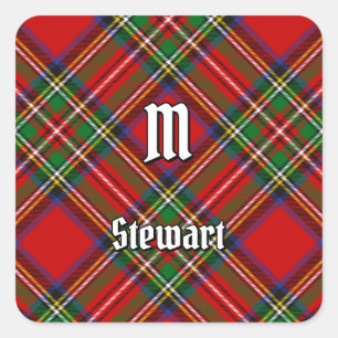 Pegatina Cuadrada Tartan Royal Stewart