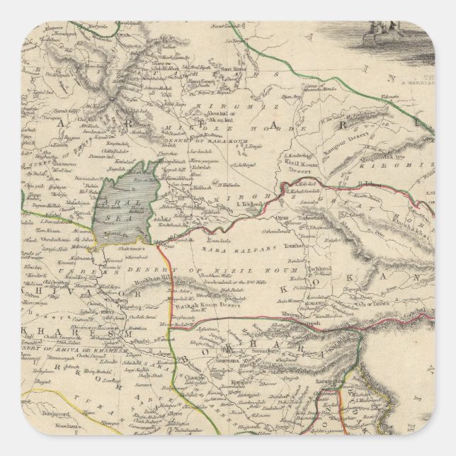 Pegatina Cuadrada Tártaro Independiente (Anverso)