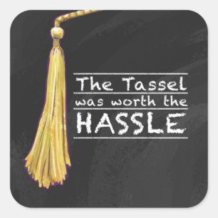 Pegatina Cuadrada Tassel Hassle Silver