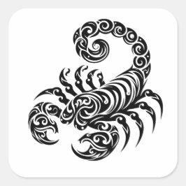 Pegatina Cuadrada tatuaje tribal de escorpión