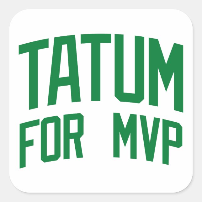 Pegatina Cuadrada Tatum Para MVP - Baloncesto de Boston (Anverso)