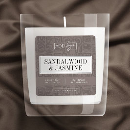 Pegatina Cuadrada Taupe Beige Boho Wax Melts Candle Jar Product